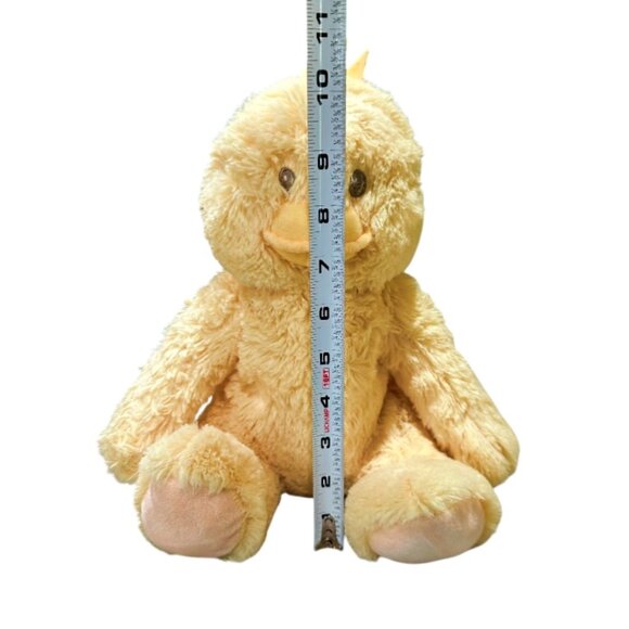 Yellow Duck Plush Easter Stuffed Animal Lovey 11 Inch Stitched Eyes Silver One - Picture 8 of 8